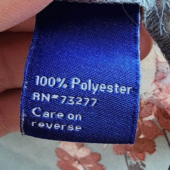 Apt. 9 Floral Blue/Gray V-Neck Blouse Size Medium - Picture 10 of 16